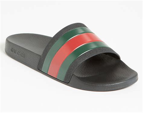 fake gucci leather slides|stores that sell gucci slides.